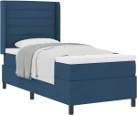 vidaXL Σκελετός Κρεβατιού με Στρώμα Blue 100x200 cm Υφάσματος