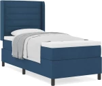vidaXL Σκελετός Κρεβατιού με Στρώμα Blue 100x200 cm Υφάσματος
