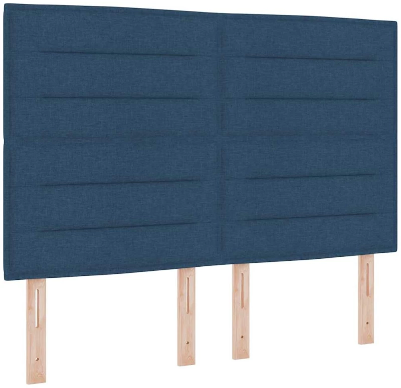 vidaXL Κρεβάτι Box Spring με Στρώμα Μπλε 140x190 cm Υφασμάτινο