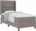 vidaXL Κρεβάτι Box Spring με Στρώμα Taupe 100x200 εκ. Υφασμάτινο