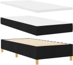 vidaXL Κρεβάτι με ελατήρια και στρώμα Μαύρο 100x200 εκ Υφασμα