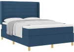vidaXL Κρεβάτι Box Spring με Στρώμα Μπλε 160x200 εκ Υφάσματος