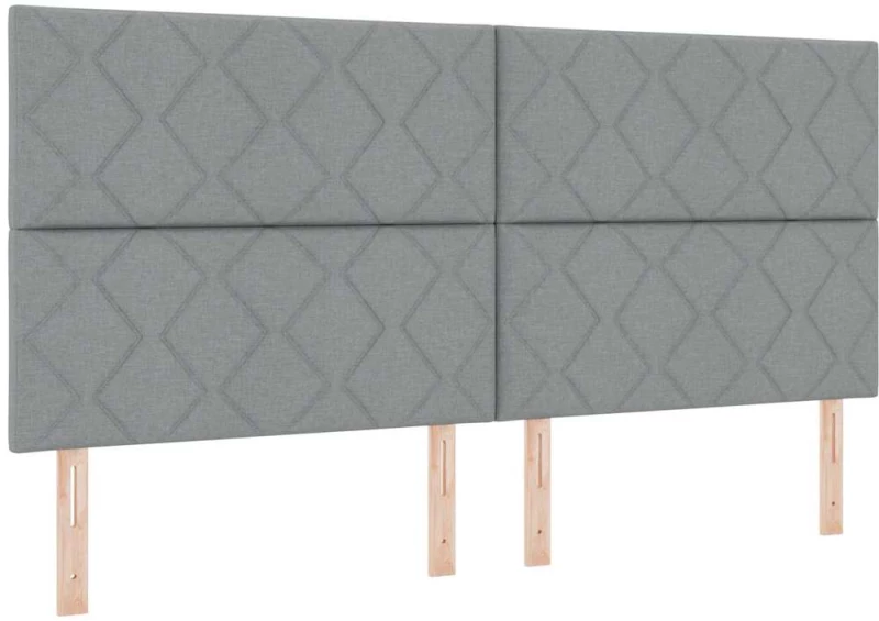 vidaXL Κρεβάτι με ελατήρια και στρώμα Γκρι 200 x 200 εκ. Ύφασμα