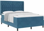 vidaXL Κρεβάτι Box Spring με Στρώμα Σκούρο Μπλε 160x200 εκ. Βελούδο