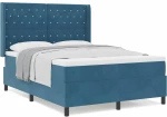 vidaXL Κρεβάτι Box Spring με Στρώμα Σκούρο Μπλε 160x200 εκ. Βελούδο