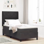 vidaXL Κρεβάτι με Κιβώτιο Στρώματος Μαύρο 90x200 εκ. Βελούδο