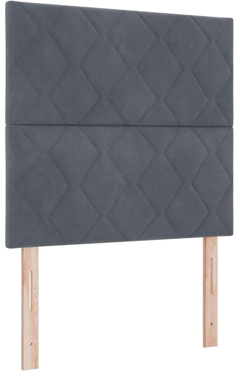 vidaXL Κρεβάτι Box Spring με Στρώμα Σκούρο Γκρι 100x200 cm Βελούδο