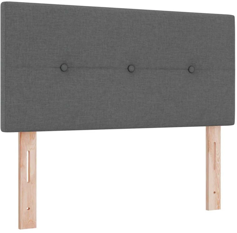 vidaXL Κρεβάτι Box Spring με Στρώμα & LED Σκούρο Γκρι 80x200 εκ. Ύφασμα