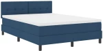 vidaXL Κρεβάτι Box Spring με Στρώμα & LED Μπλε 140x200 εκ. Υφασμάτινο
