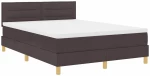 vidaXL Κρεβάτι Box Spring με Στρώμα & LED Σκούρο Καφέ 140x200 εκ Ύφασμα