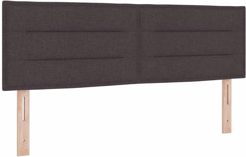vidaXL Κρεβάτι Box Spring με Στρώμα & LED Σκούρο Καφέ 140x200 εκ Ύφασμα