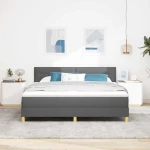 vidaXL Κρεβάτι με Στρώμα & LED Σκούρο Γκρι 180x200 εκ Ύφασμα