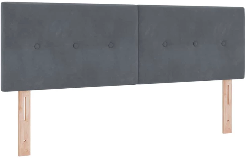 vidaXL Κρεβάτι με Στρώμα & LED Σκούρο Γκρι 140x190 εκ. Βελούδο
