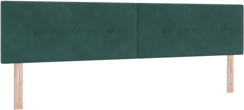 vidaXL Κρεβάτι με Στρώμα & LED Σκούρο Πράσινο 200x200 cm Βελούδο