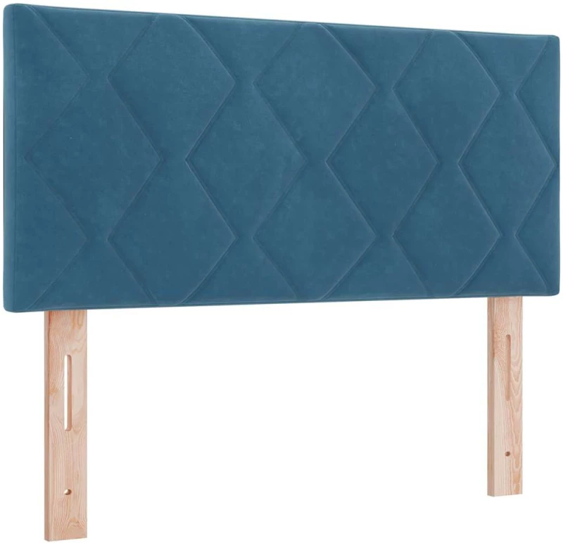 vidaXL Κρεβάτι με Κουτί & Στρώμα Σκούρο Μπλε 90x190 εκ. Βελούδο