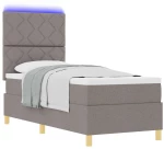 vidaXL Κρεβάτι με σπλίνα και στρώμα & LED Ταουπέ 80x200 εκ. Ύφασμα
