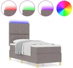 vidaXL Κρεβάτι με σπλίνα και στρώμα & LED Ταουπέ 80x200 εκ. Ύφασμα
