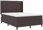 vidaXL Κρεβάτι με ελατήρια και στρώμα & LED καφέ 160x200 cm ύφασμα