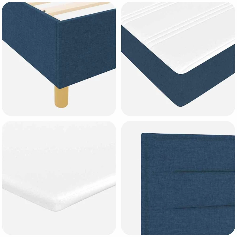 κρεβάτι Box Spring vidaXL με στρώμα & LED Μπλε 140x190 εκ. Ύφασμα
