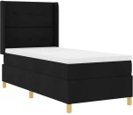 Κρεβάτι Box Spring vidaXL με στρώμα & LED Μαύρο 100x200 εκ. Υφασμάτινο