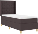 vidaXL Κρεβάτι Box Spring με Στρώμα & LED Καφέ Σκούρο 80x200 εκ. Ύφασμα