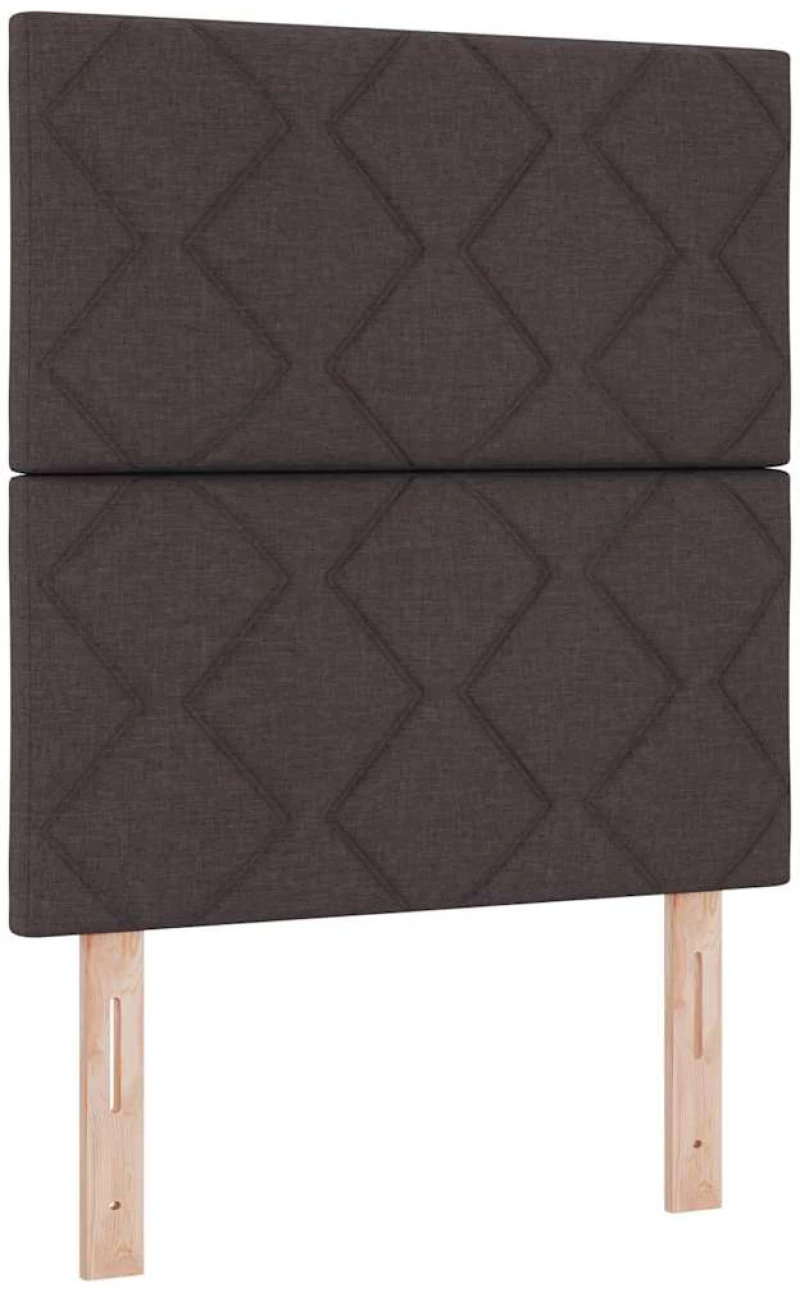 vidaXL Κρεβάτι Box Spring με Στρώμα & LED Καφέ Σκούρο 80x200 εκ. Ύφασμα