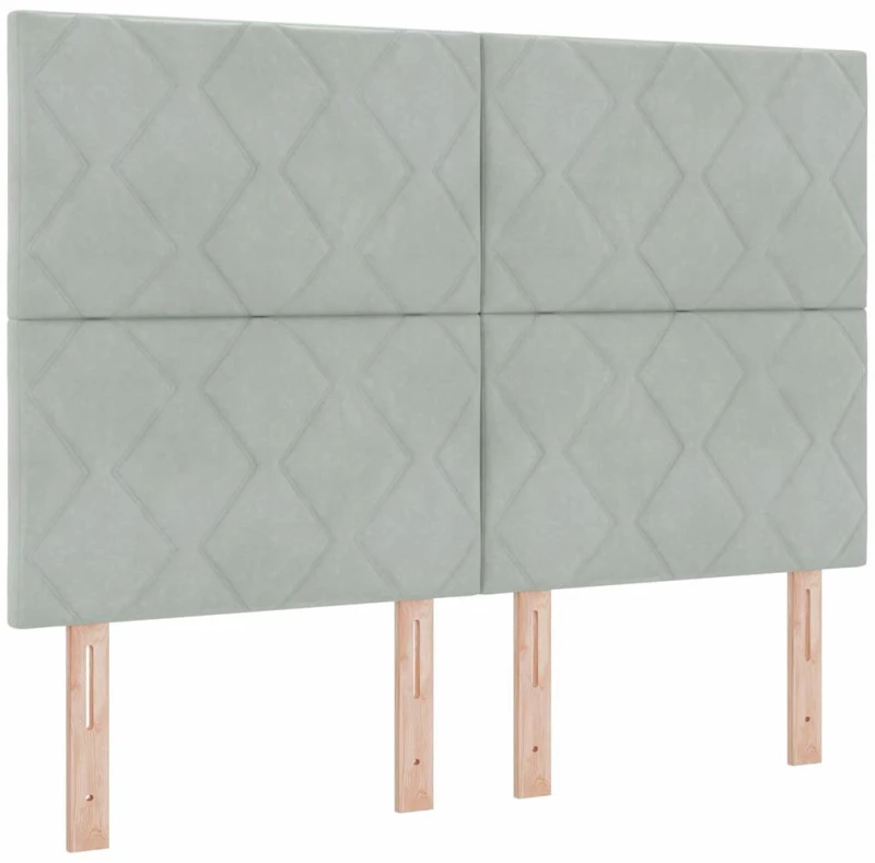 κρεβάτι box spring vidaXL με στρώμα και LED Γκρι 140x190 εκ. Βελούδο