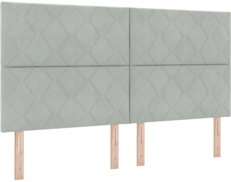 vidaXL Κρεβάτι Box Spring με Στρώμα & LED Ανοιχτό Γκρι 180x200 εκ Βελούδινο