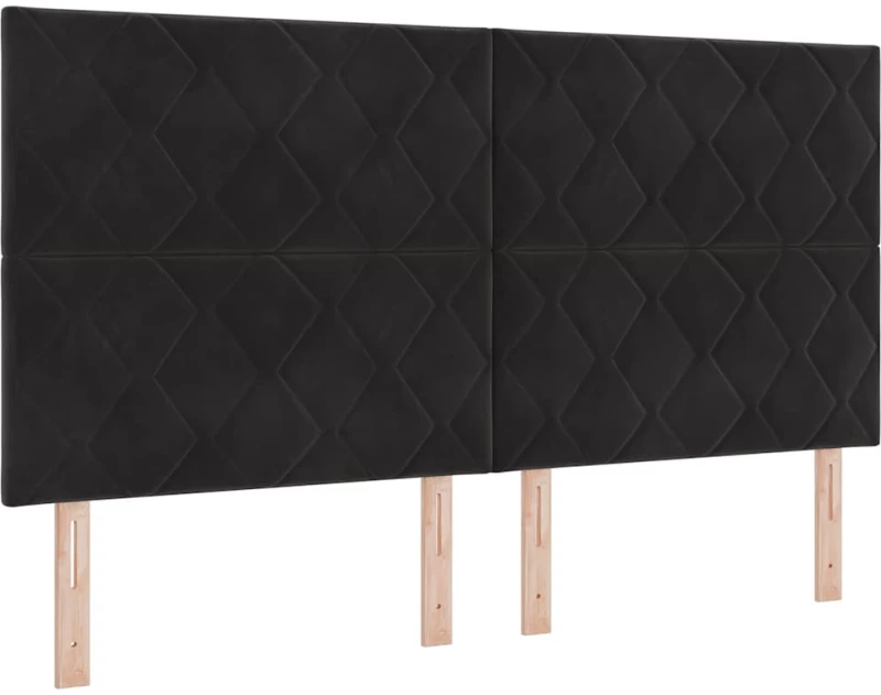 vidaXL Κρεβάτι με Στρώμα & LED Μαύρο 180x200 εκ Βελούδο