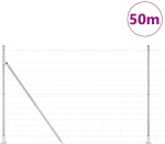 vidaXL Φράχτης Γης 1,6x50m Γαλβανισμένο Μέταλλο