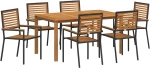 vidaXL Σετ Τραπεζαρίας Κήπου 7 pcs Μαύρο 150 x 90 x 74 cm