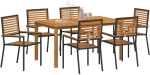 vidaXL Σετ Τραπεζαρίας Κήπου 7 pcs Μαύρο 150 x 90 x 74 cm
