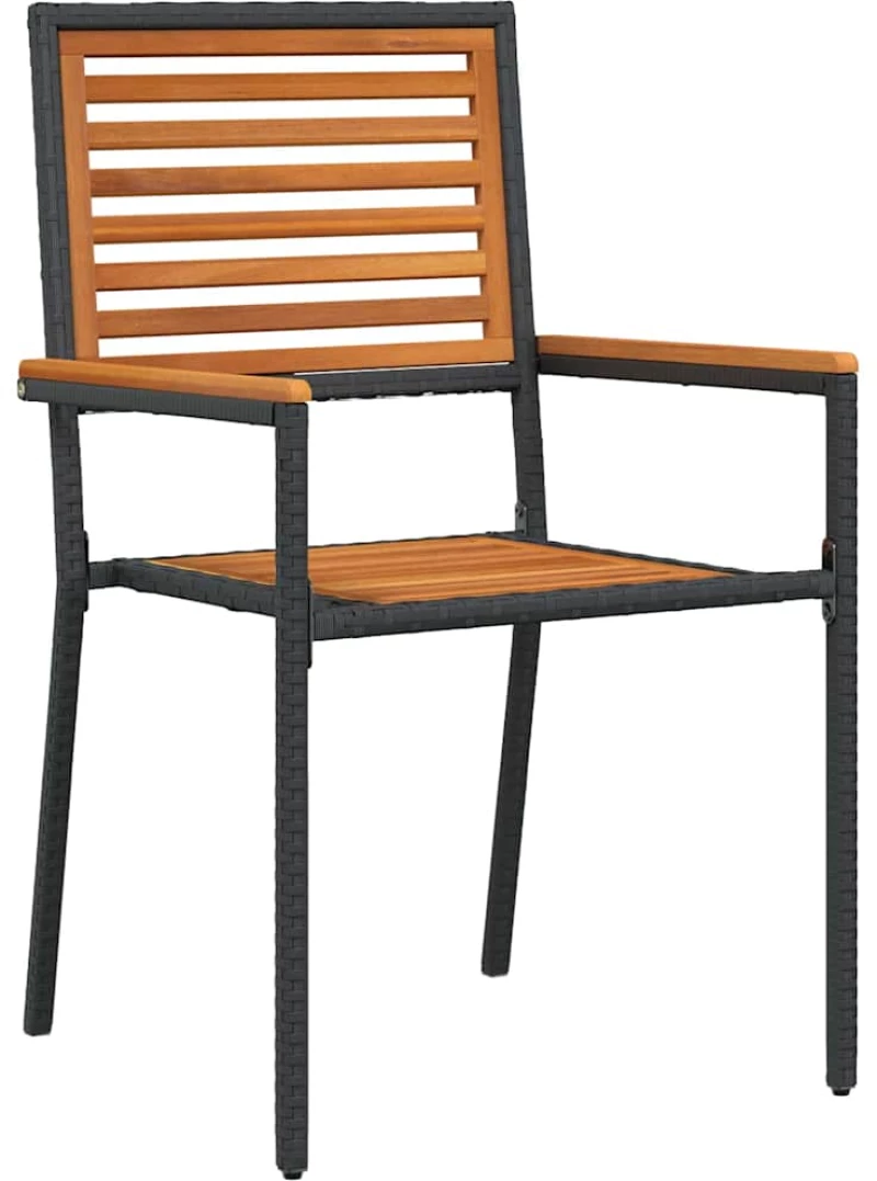 vidaXL Σετ Τραπεζαρίας Κήπου 7 pcs Μαύρο 150 x 90 x 74 cm