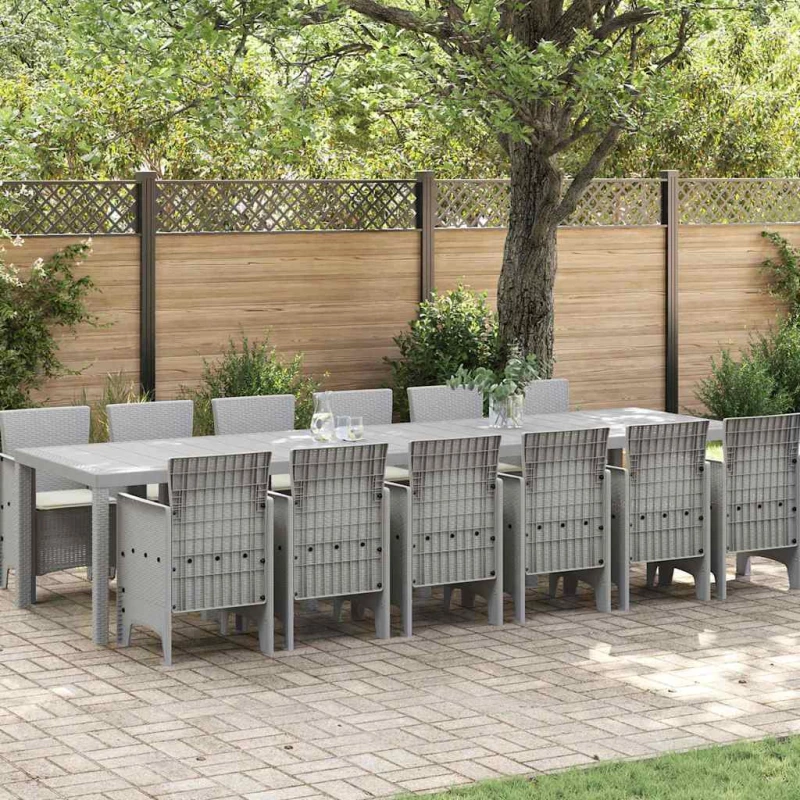 vidaXL Σετ Εξωτερικής Τραπεζαρίας 13 pcs Ανοιχτό γκρι Σετ 12 Ατόμων