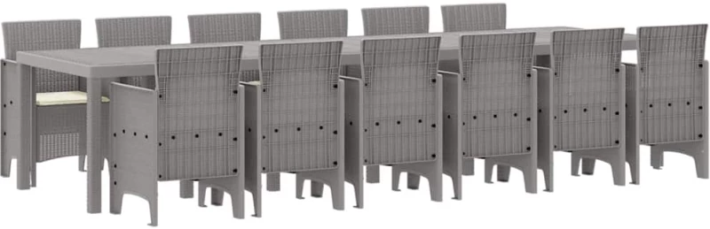 vidaXL Σετ Εξωτερικής Τραπεζαρίας 13 pcs Ανοιχτό γκρι Σετ 12 Ατόμων