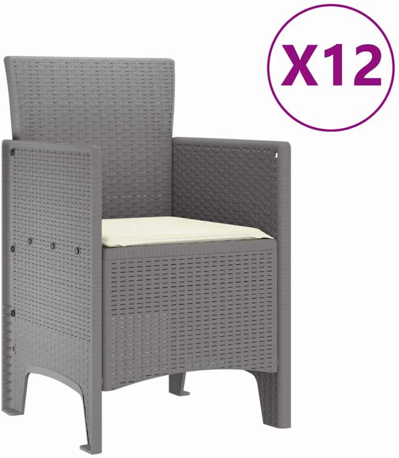 vidaXL Σετ Εξωτερικής Τραπεζαρίας 13 pcs Ανοιχτό γκρι Σετ 12 Ατόμων