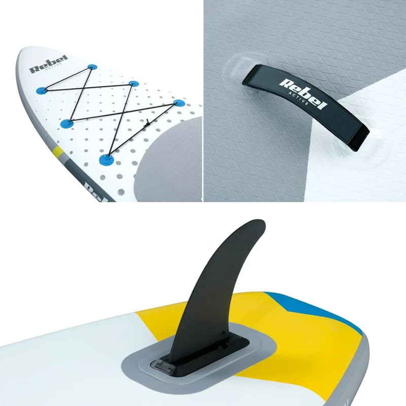 Φουσκωτή Κυματοσανίδα Paddle Surf με Αξεσουάρ Rebel RBA-4500-WH Λευκό