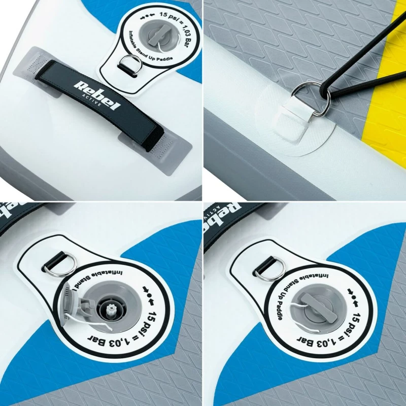 Φουσκωτή Κυματοσανίδα Paddle Surf με Αξεσουάρ Rebel RBA-4500-WH Λευκό