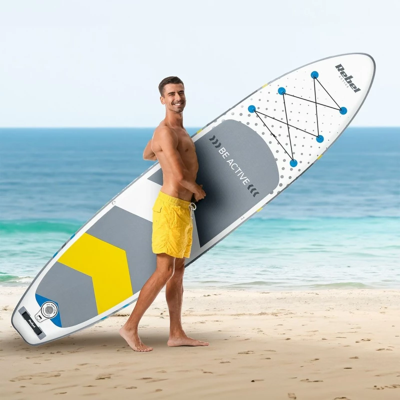 Φουσκωτή Κυματοσανίδα Paddle Surf με Αξεσουάρ Rebel RBA-4500-WH Λευκό