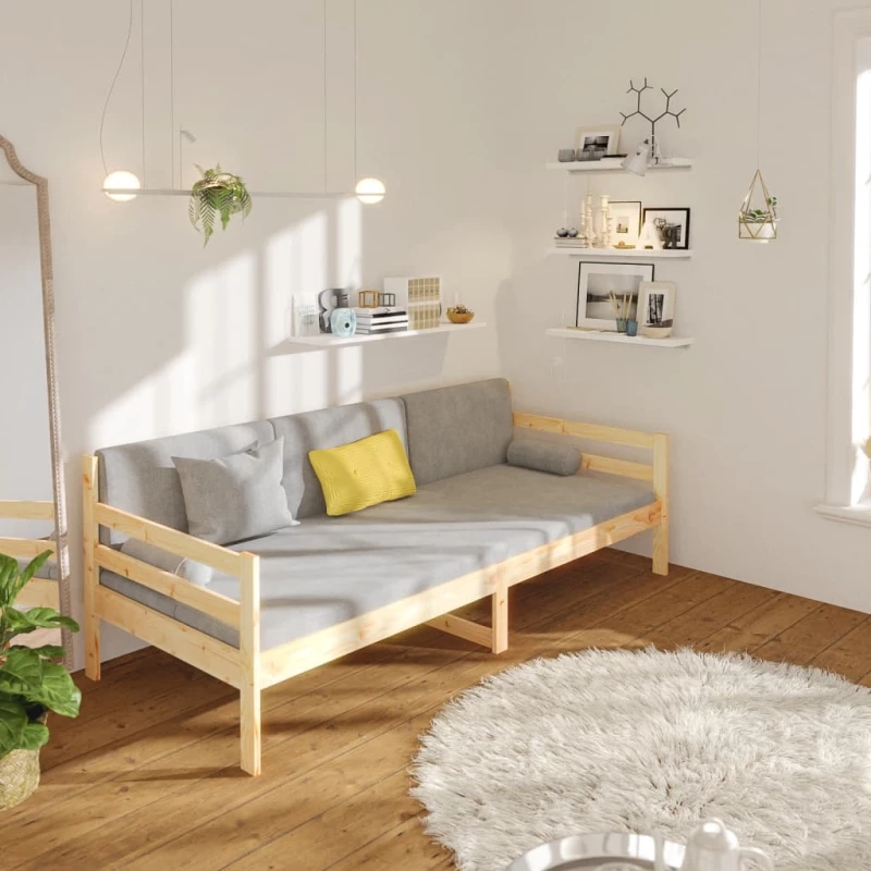vidaXL Καναπές Κρεβάτι Χωρίς Στρώμα 90x190 εκ. Μασίφ Ξύλο Πεύκου