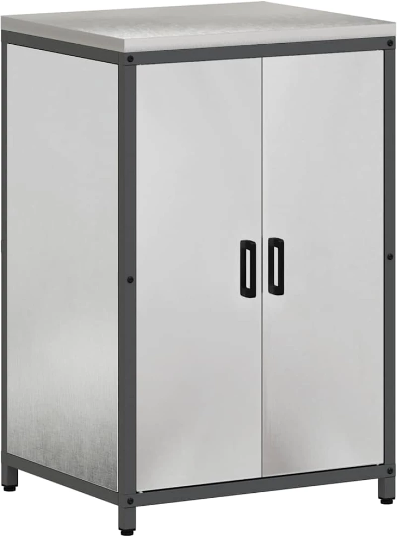 vidaXL Σετ Αποθήκευσης Κουζίνας με ράφι 3 pcs Ασημί 210 x 50 x 92 εκ