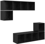 vidaXL Σετ επίπλου τηλεόρασης 4 pcs Μαύρη δρυς 37 x 37 x 142.5 εκ