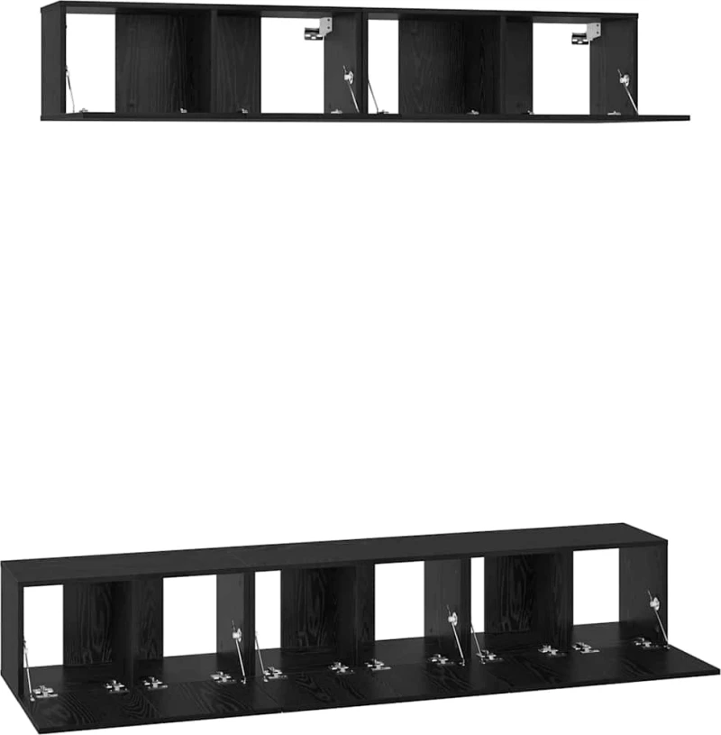 vidaXL Σετ επίπλου τηλεόρασης Άλλο 5 pcs Μαύρη Δρυς 80 x 30 x 30 εκ.
