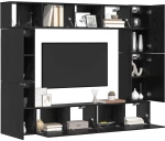 vidaXL Σετ επίπλου τηλεόρασης 8 pcs Μαύρη Δρυς 80 x 30 x 30.5 εκ