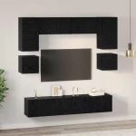 vidaXL Σετ επίπλου τηλεόρασης 8 pcs Μαύρη Δρυς 80 x 30 x 30 εκ.