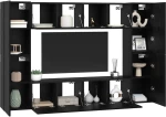 vidaXL Σετ επίπλου τηλεόρασης 8 pcs Μαύρη Δρυς 181 x 30 x 120 εκ