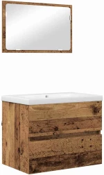 vidaXL Σετ Επίπλων Μπάνιου 3 pcs Παλιό ξύλο 60 x 38.5 x 45 cm