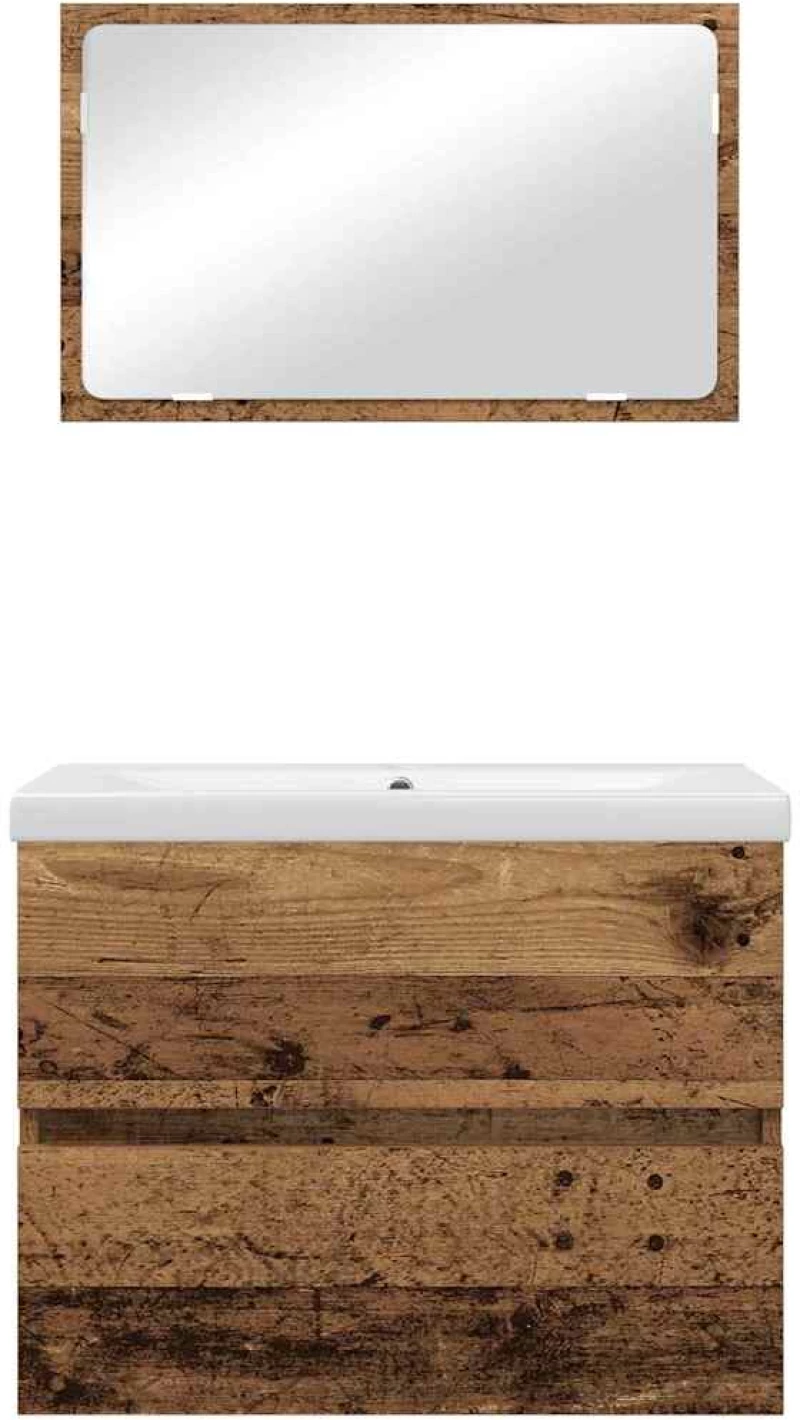 vidaXL Σετ Επίπλων Μπάνιου 3 pcs Παλιό ξύλο 60 x 38.5 x 45 cm