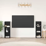 vidaXL Σετ επίπλου τηλεόρασης 2 pcs Μαύρη Δρυς 107 x 35 x 37 cm