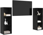 vidaXL Σετ επίπλου τηλεόρασης 2 pcs Μαύρη Δρυς 107 x 35 x 37 cm